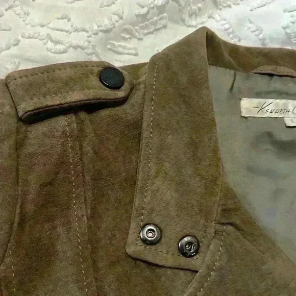 Kenneth Cole 100% leather brown jacket. Women’s size large - Picture 13 of 14